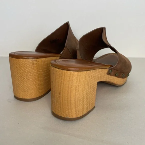 Clog Mules Sandals Brown Mia Women's 9 Faux Leather Boho Festival Hippie Clogs - Picture 5 of 13